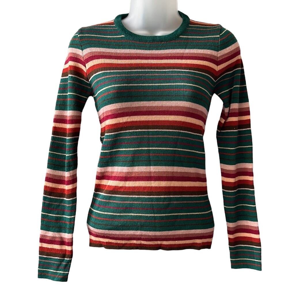 VINTAGE 1980’s Dead Stock Bronson Striped Skinny Fit Sweater Size Small